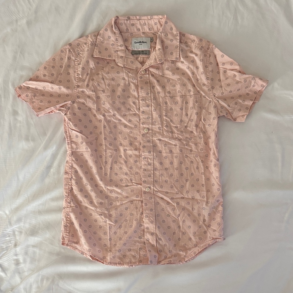 Goodfellow & Co Men's Light Pink Patterned Button Down Shirt